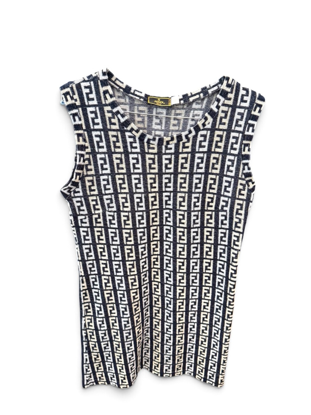 Fendi Woman’s Black & Cream Monogram Knit Dress - Picture 4 of 6